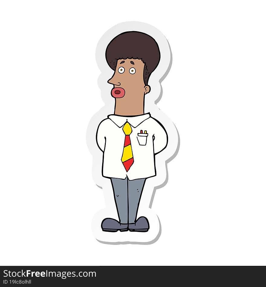 sticker of a cartoon businessman