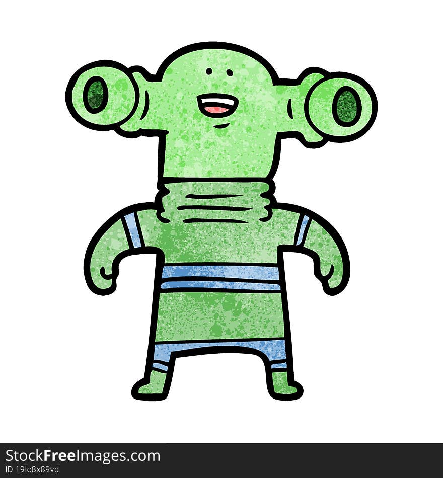 friendly cartoon alien. friendly cartoon alien