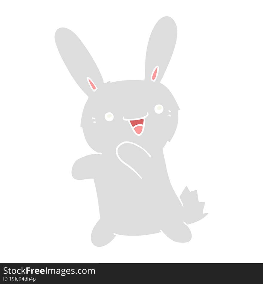 Flat Color Style Cartoon Rabbit