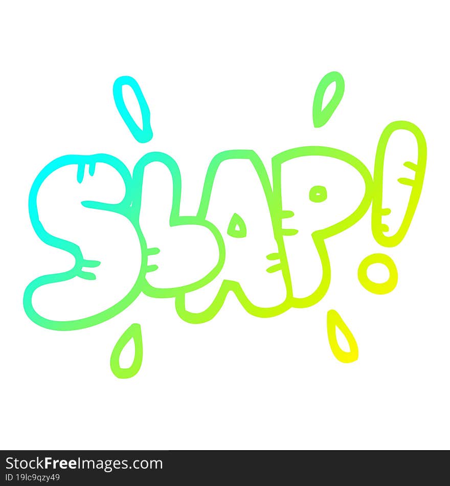 Cold Gradient Line Drawing Cartoon Slap Symbol