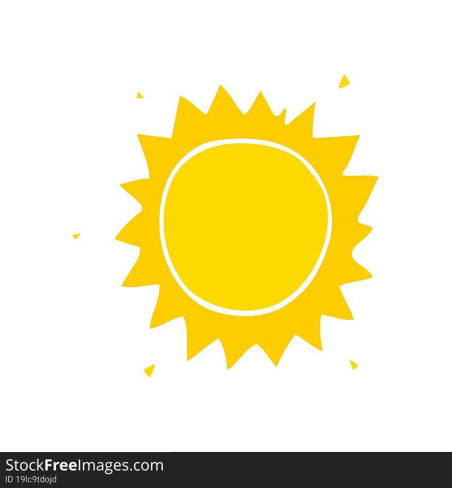 flat color style cartoon sun