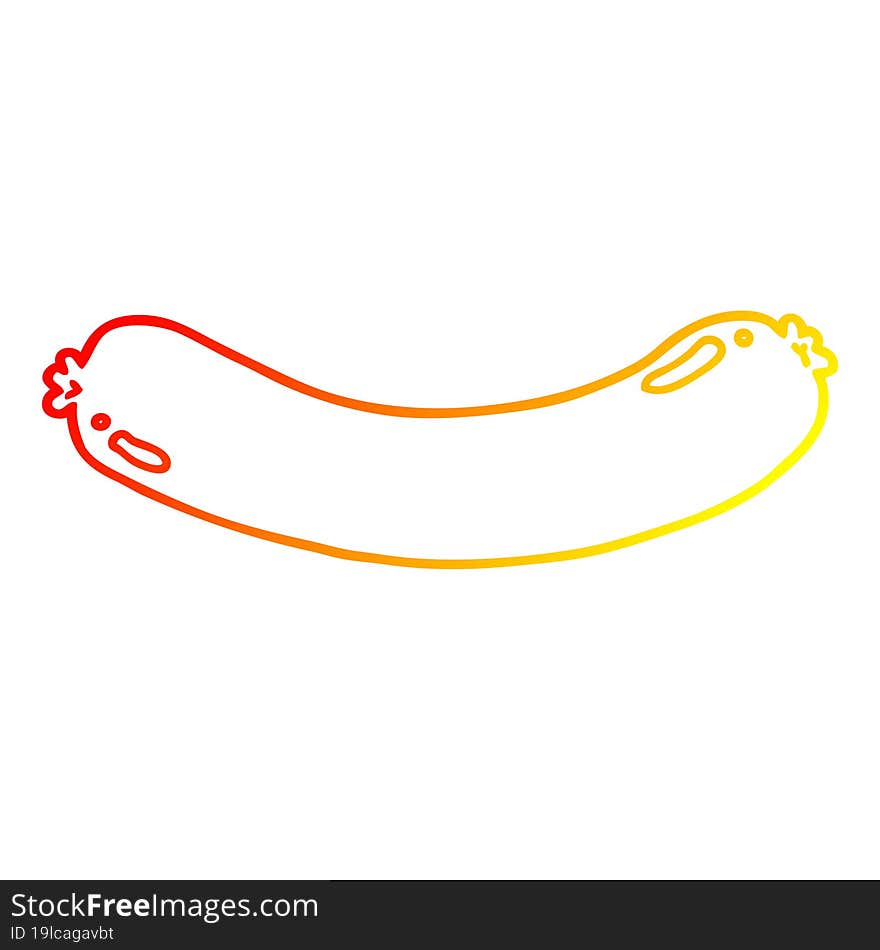 warm gradient line drawing cartoon sausage