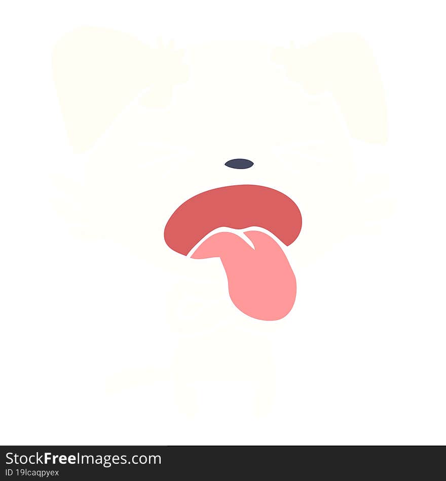 Flat Color Style Cartoon Disgusted Dog