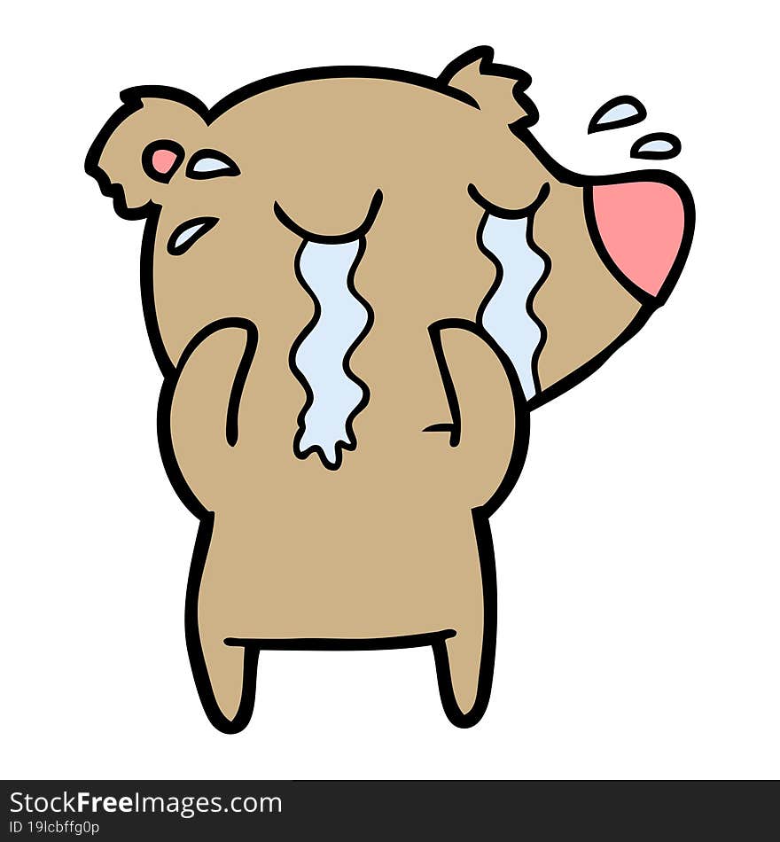 cartoon crying bear. cartoon crying bear