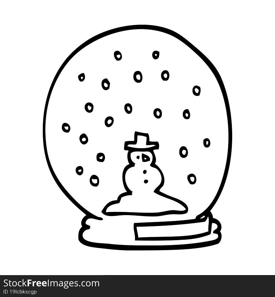 Line Drawing Cartoon Snowglobe