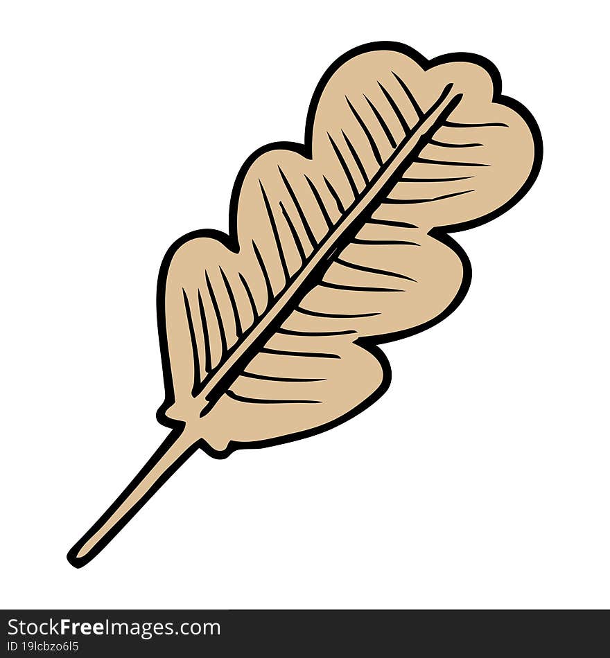 cartoon doodle of a fallen leaf