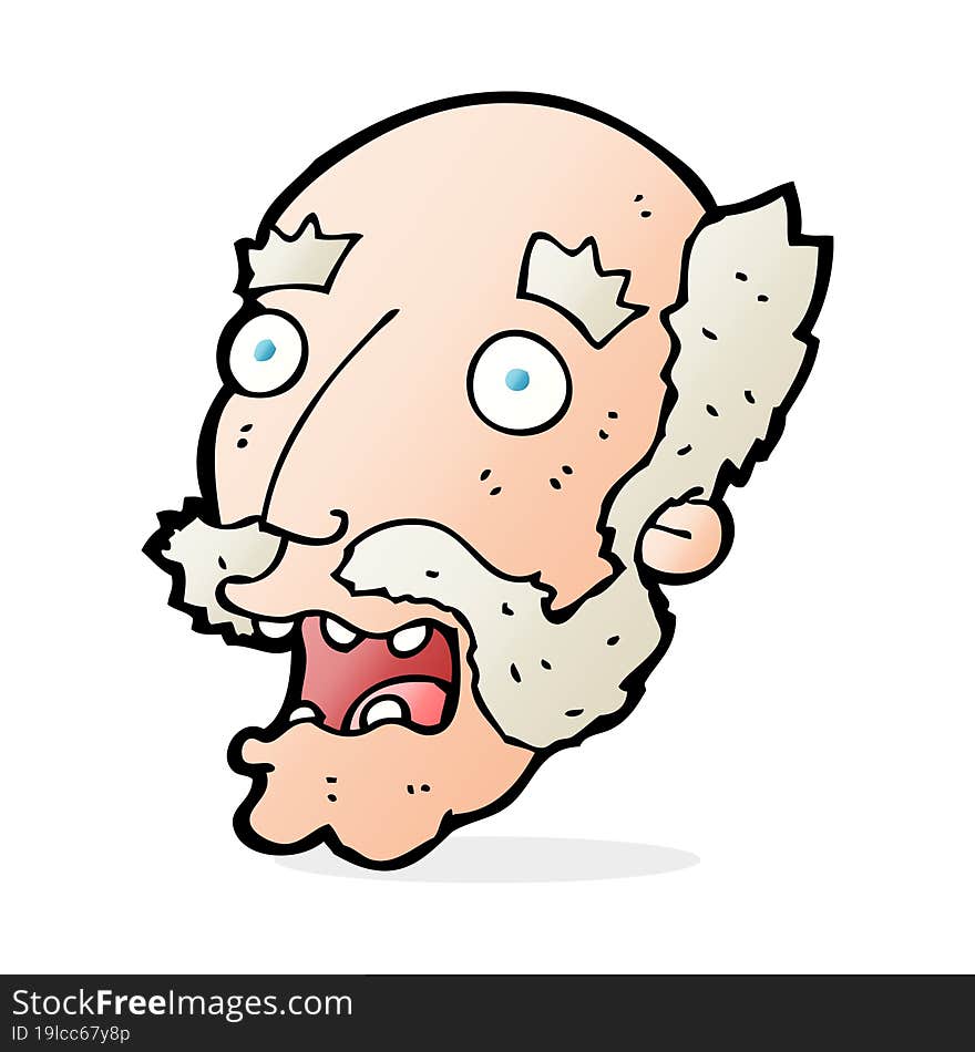 cartoon shocked old man