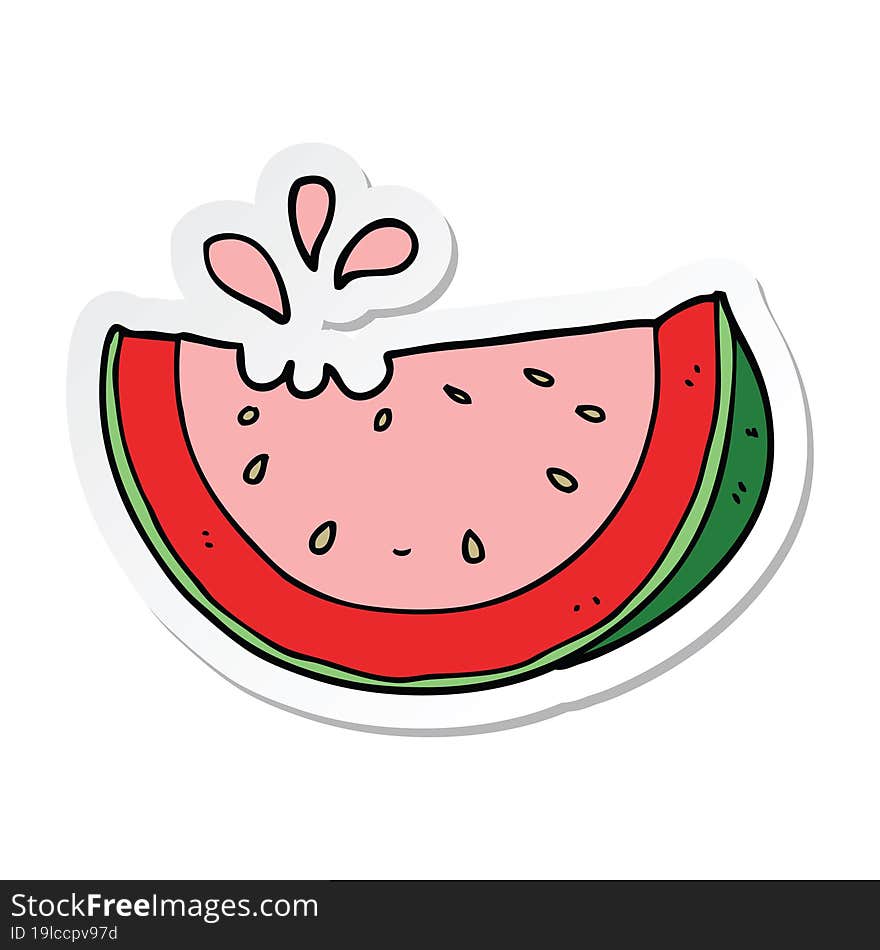 sticker of a cartoon watermelon