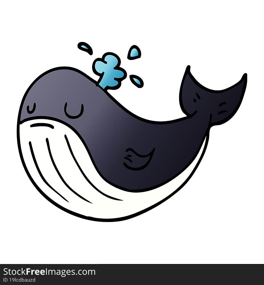 cartoon doodle whale