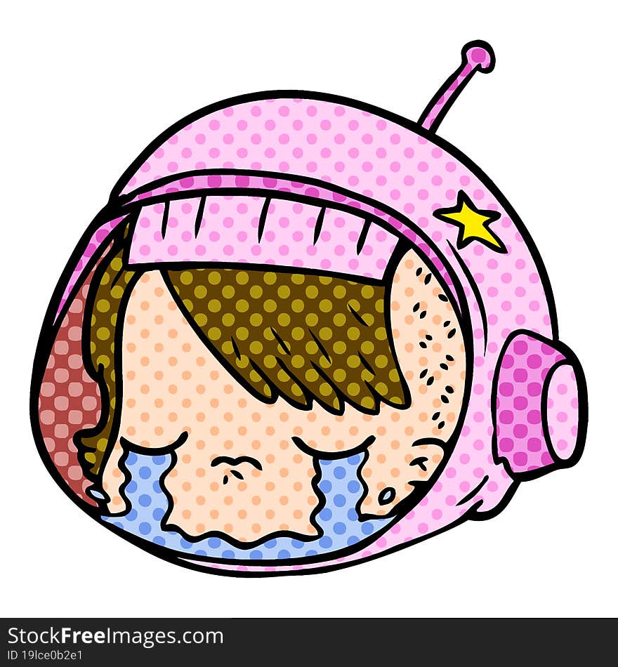 cartoon astronaut face crying. cartoon astronaut face crying