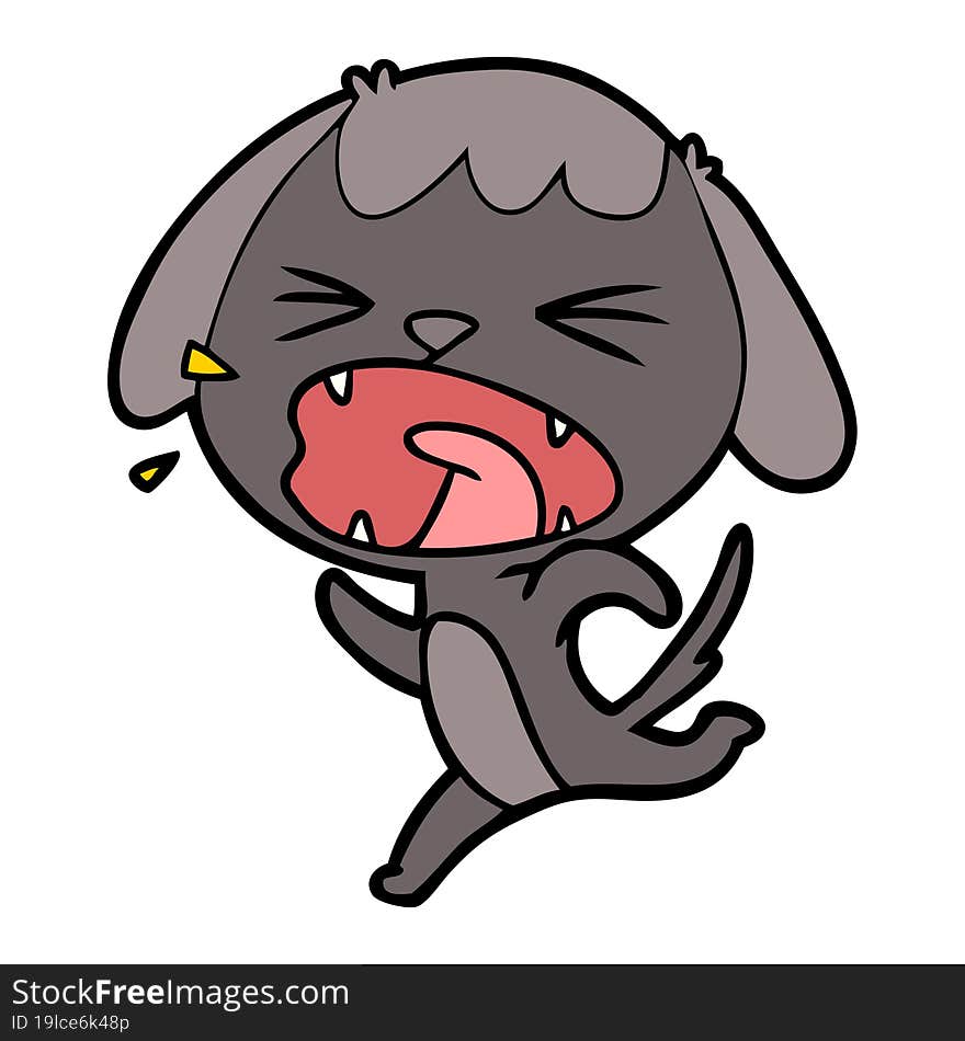 cute cartoon dog barking. cute cartoon dog barking