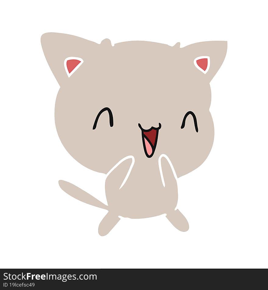 cartoon of cute kawaii cat