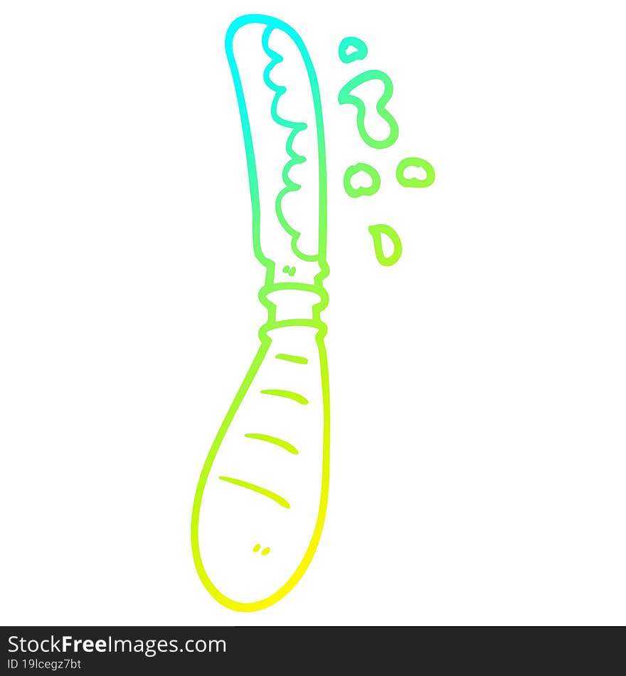 Cold Gradient Line Drawing Cartoon Jam Spreading Knife