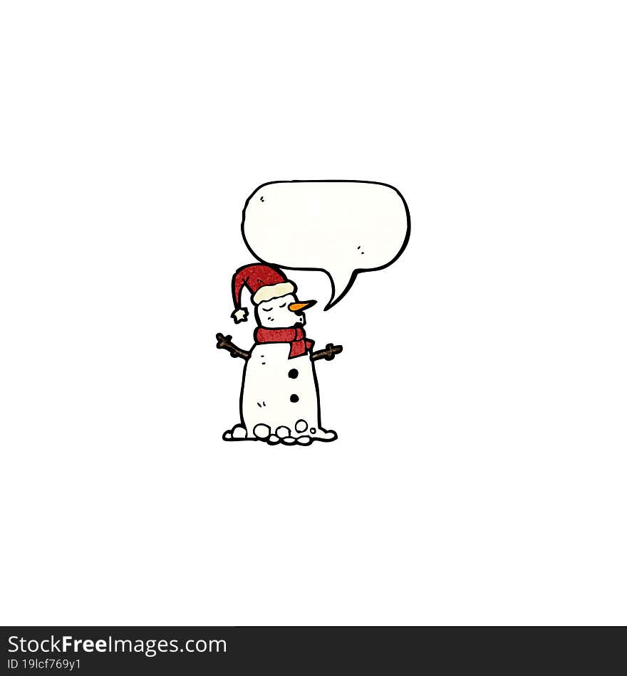 snowman with speech bubble