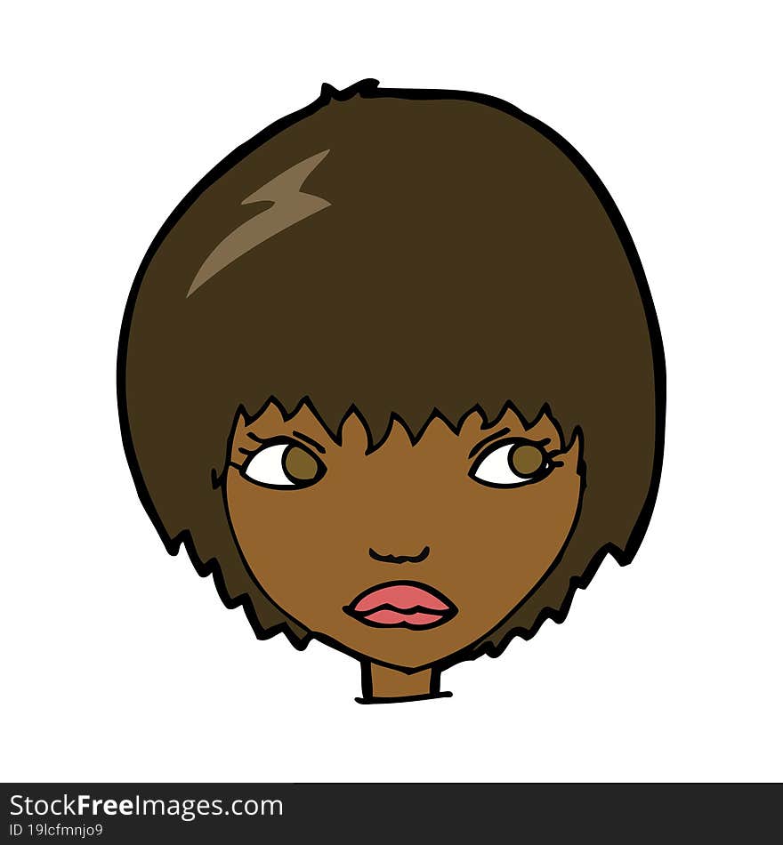 cartoon unhappy girl