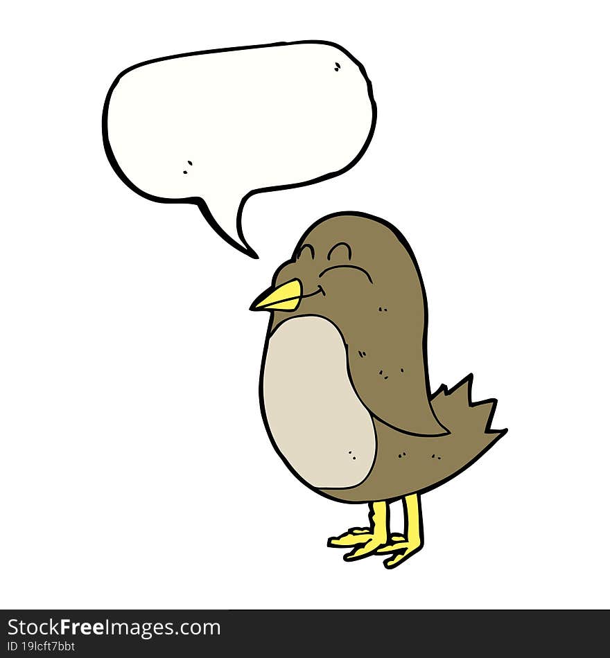 Cartoon Bird With Speech Bubble