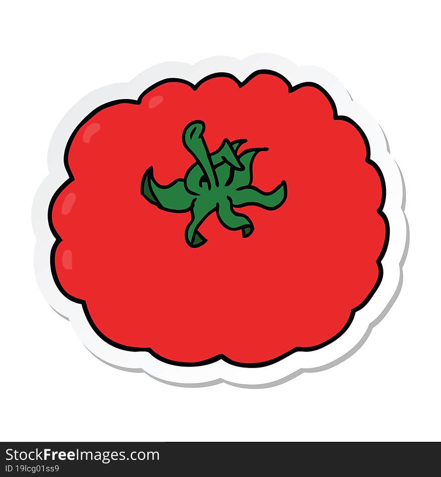 sticker of a cartoon tomato