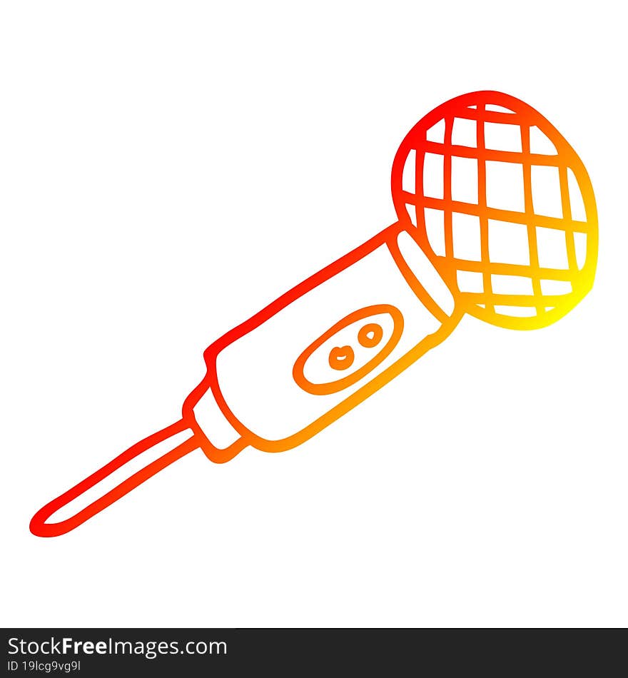 warm gradient line drawing cartoon microphone