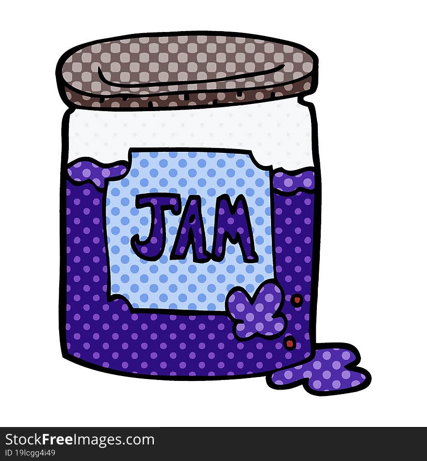 cartoon doodle jam pot