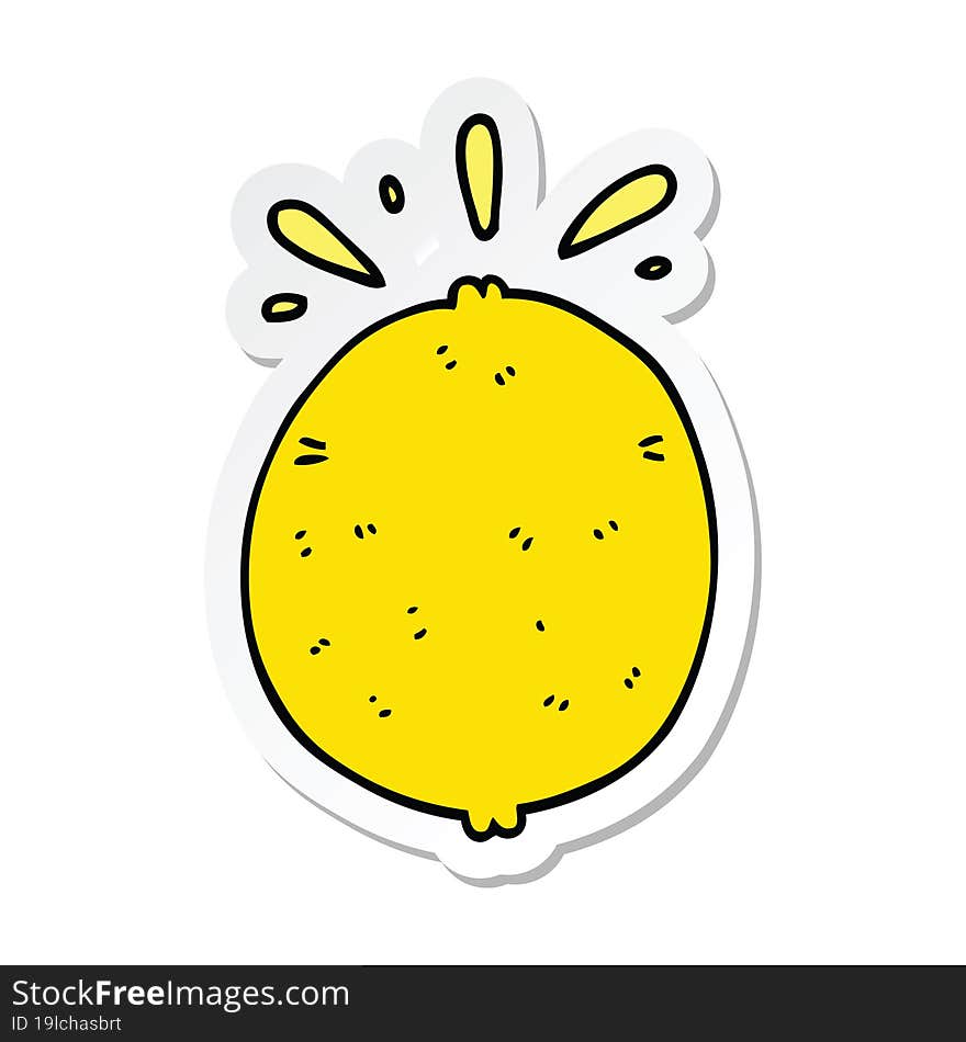 sticker of a cartoon lemon