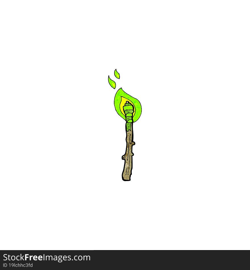 cartoon flaming halloween torch