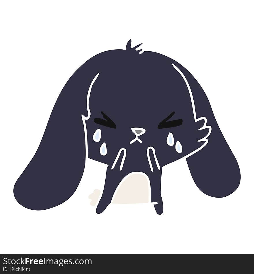 cartoon of cute kawaii sad bunny