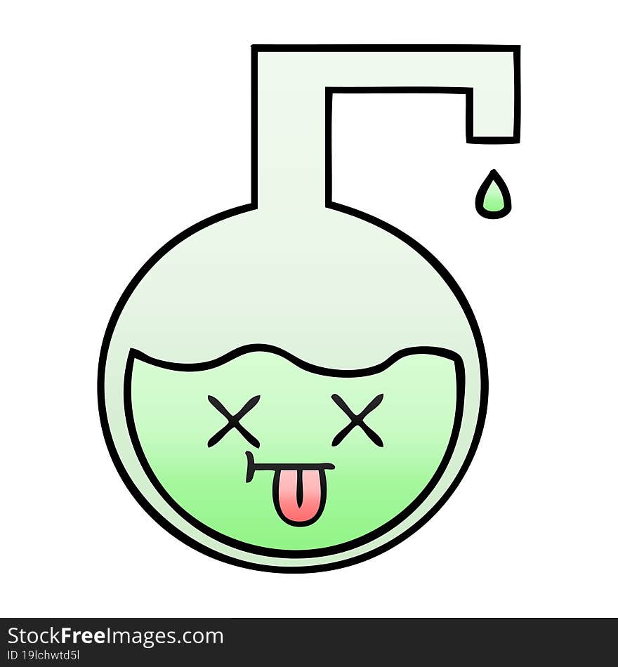 Gradient Shaded Cartoon Science Experiment