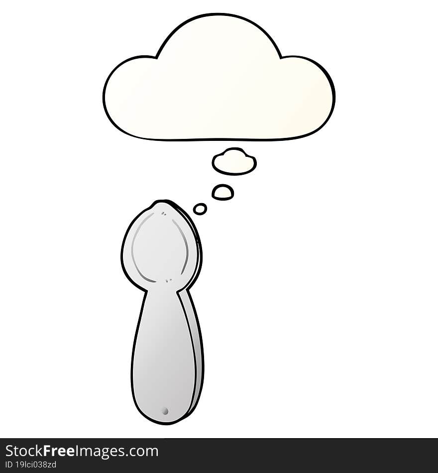 Cartoon Spoon And Thought Bubble In Smooth Gradient Style