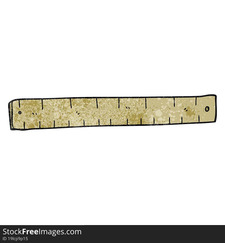 freehand textured cartoon wooden ruler