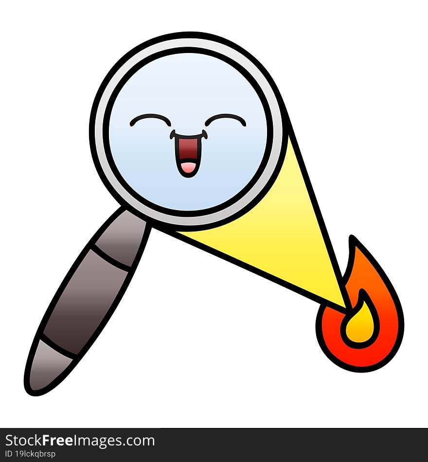 gradient shaded cartoon magnifying glass