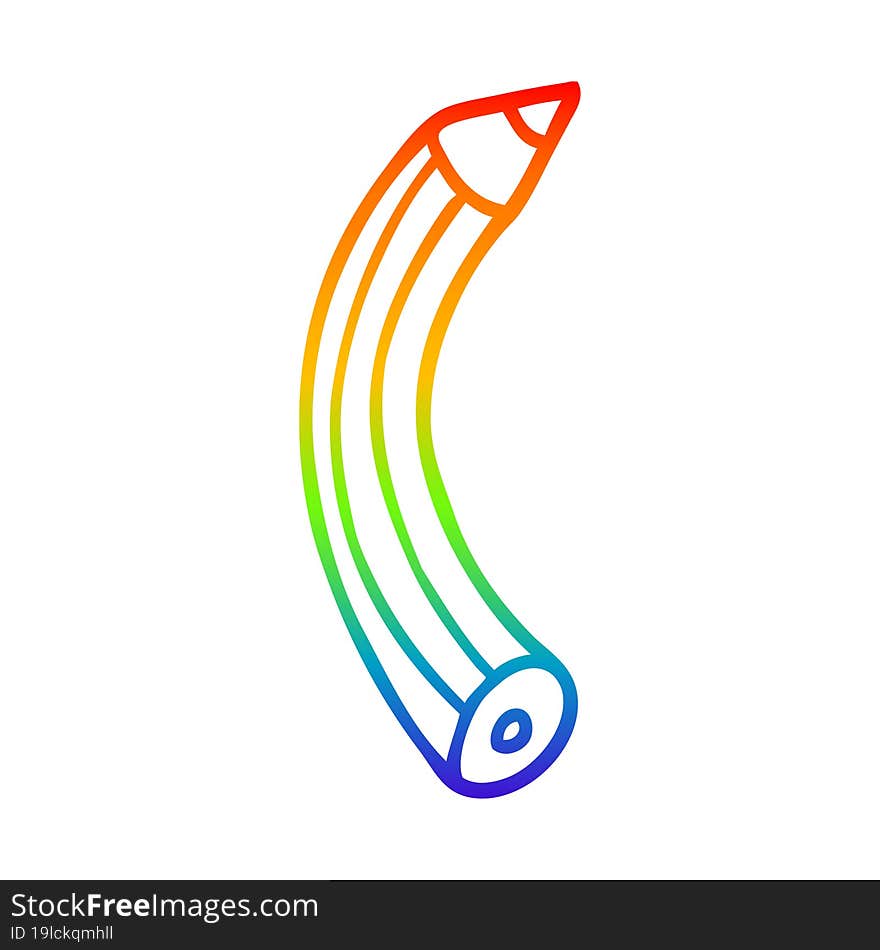 rainbow gradient line drawing of a cartoon colored pencil