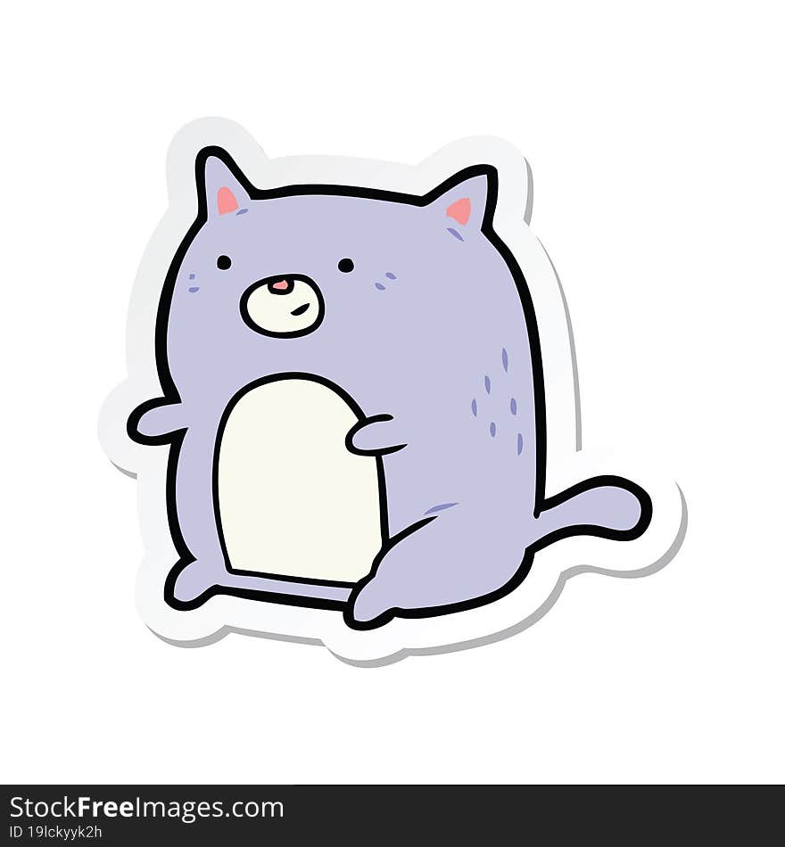 sticker of a cartoon cat