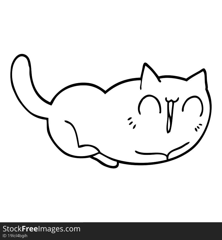 Happy Cartoon Cat