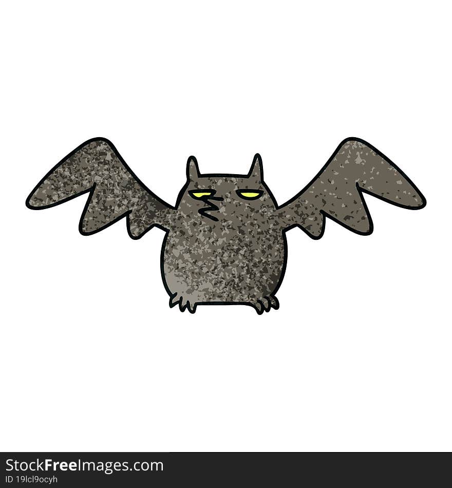 textured cartoon doodle of a night bat