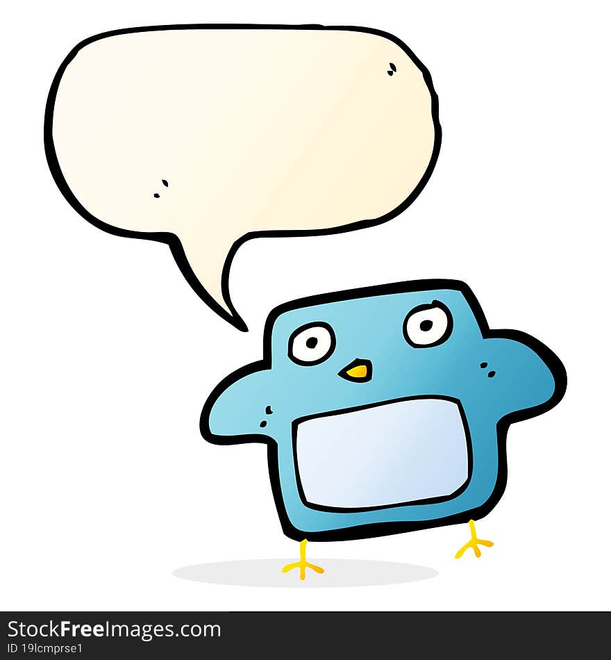 cartoon bird with speech bubble