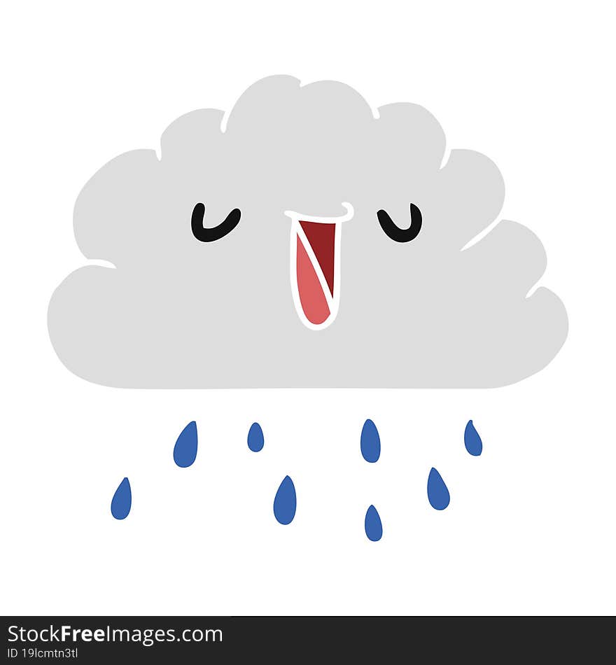 Cartoon Kawaii Weather Rain Cloud