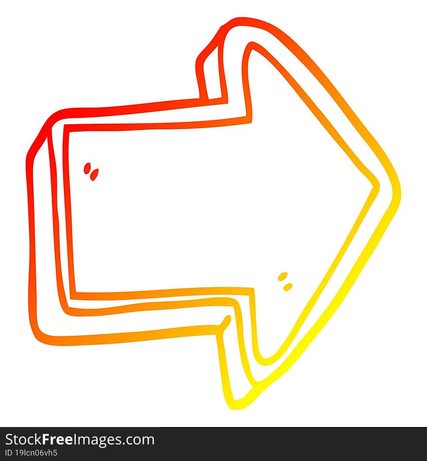 warm gradient line drawing of a cartoon arrow sign