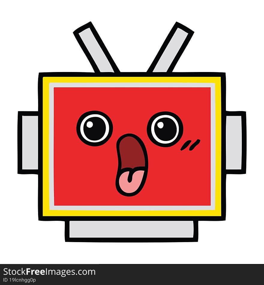 cute cartoon of a robot head. cute cartoon of a robot head