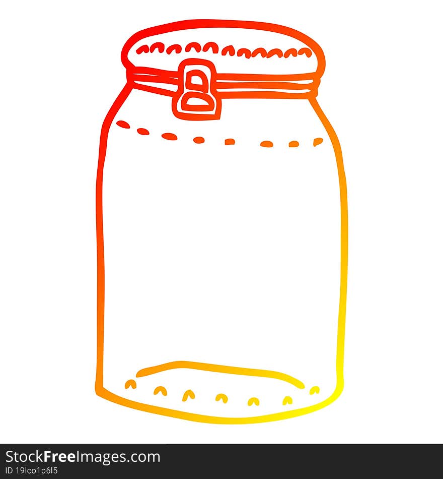 warm gradient line drawing cartoon glass jar