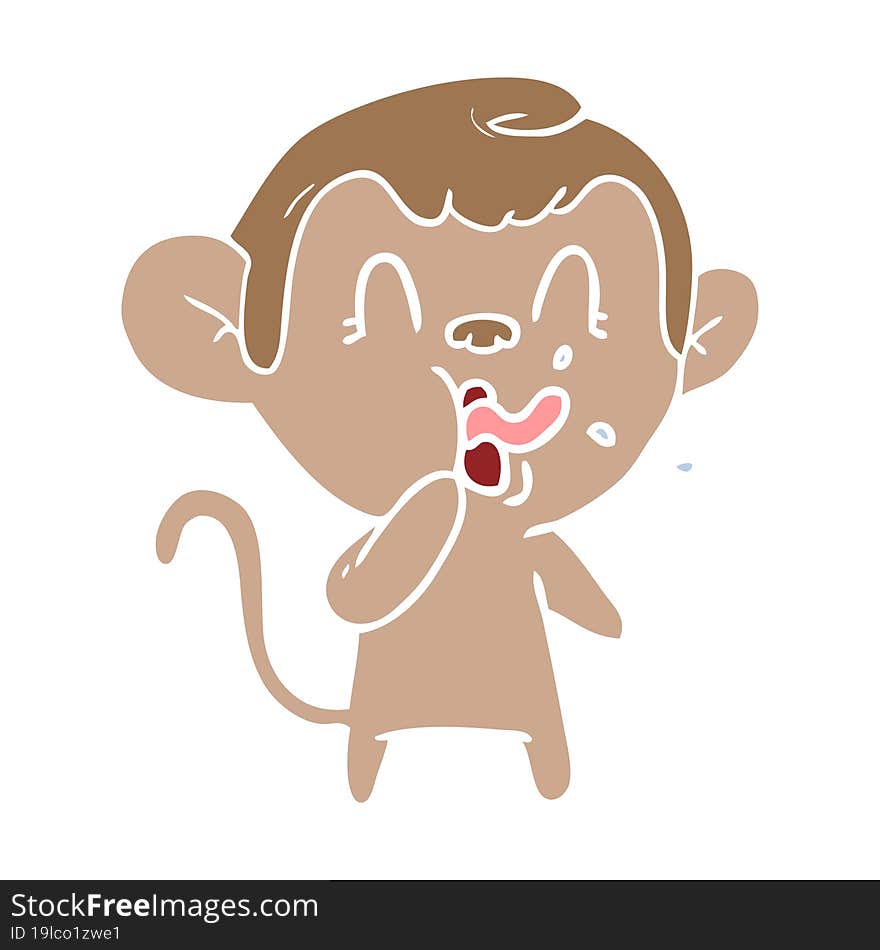 crazy flat color style cartoon monkey