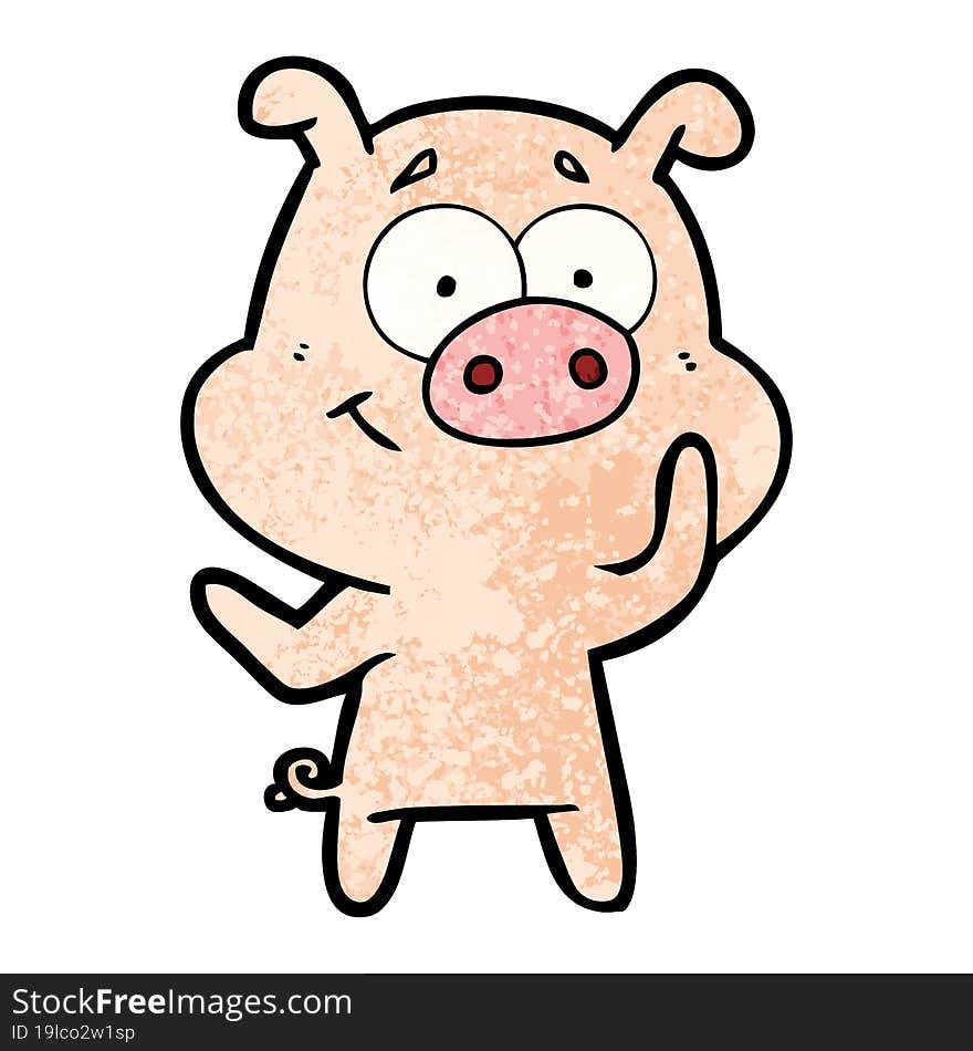 happy cartoon pig. happy cartoon pig