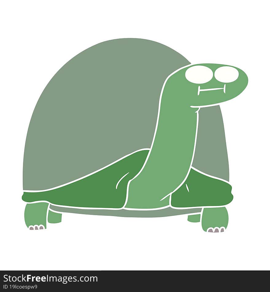 flat color style cartoon tortoise