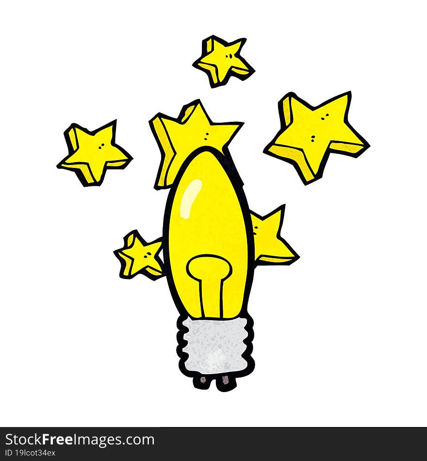 cartoon shining light bulb. cartoon shining light bulb