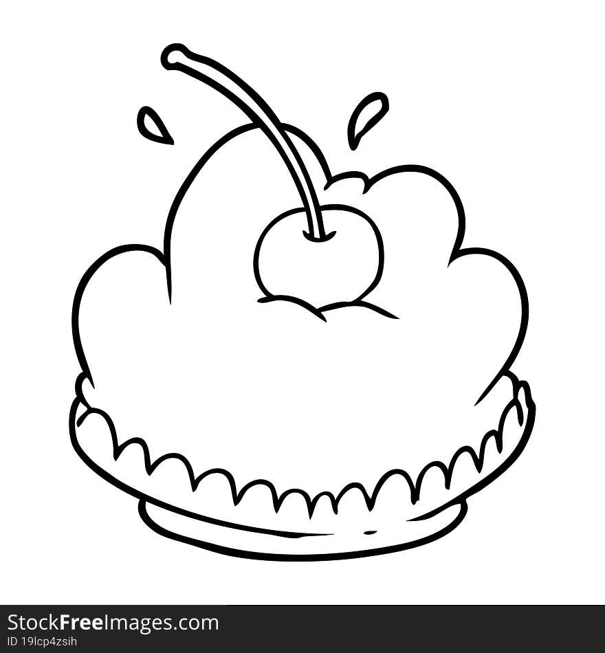 line drawing of a tasty dessert. line drawing of a tasty dessert