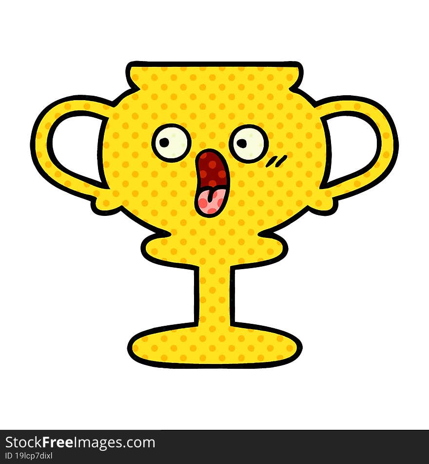 Comic Book Style Cartoon Trophy