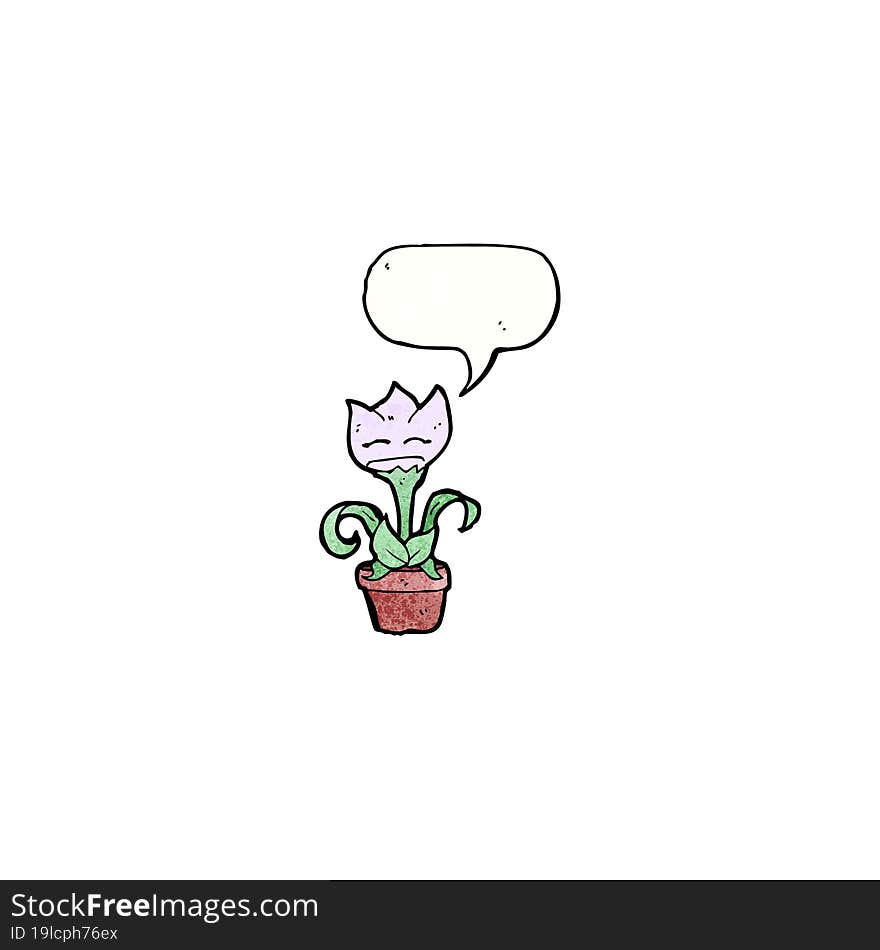 cartoon flower with speech bubble