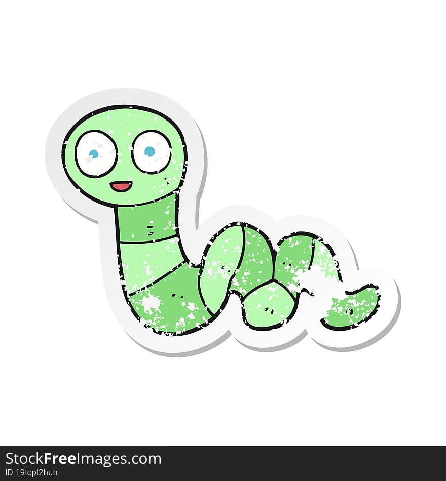 retro distressed sticker of a cartoon snake