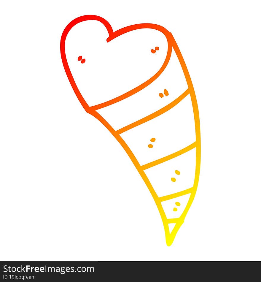 warm gradient line drawing cartoon shooting heart decorative element