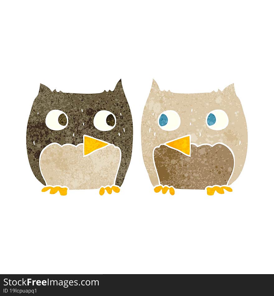 cute retro cartoon owls