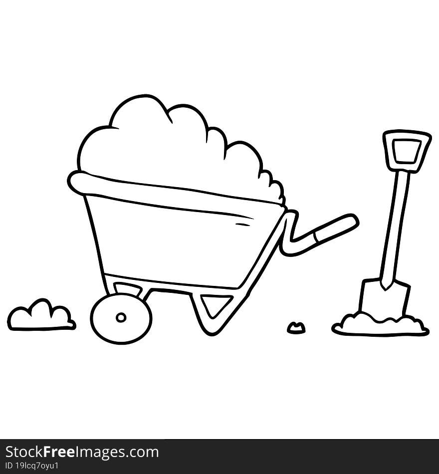 cartoon wheelbarrow. cartoon wheelbarrow